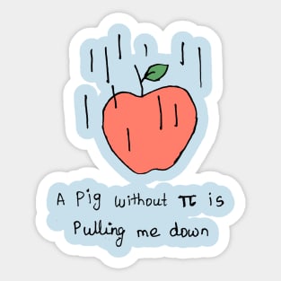 Gravity pulling down apple science funny illustration Sticker